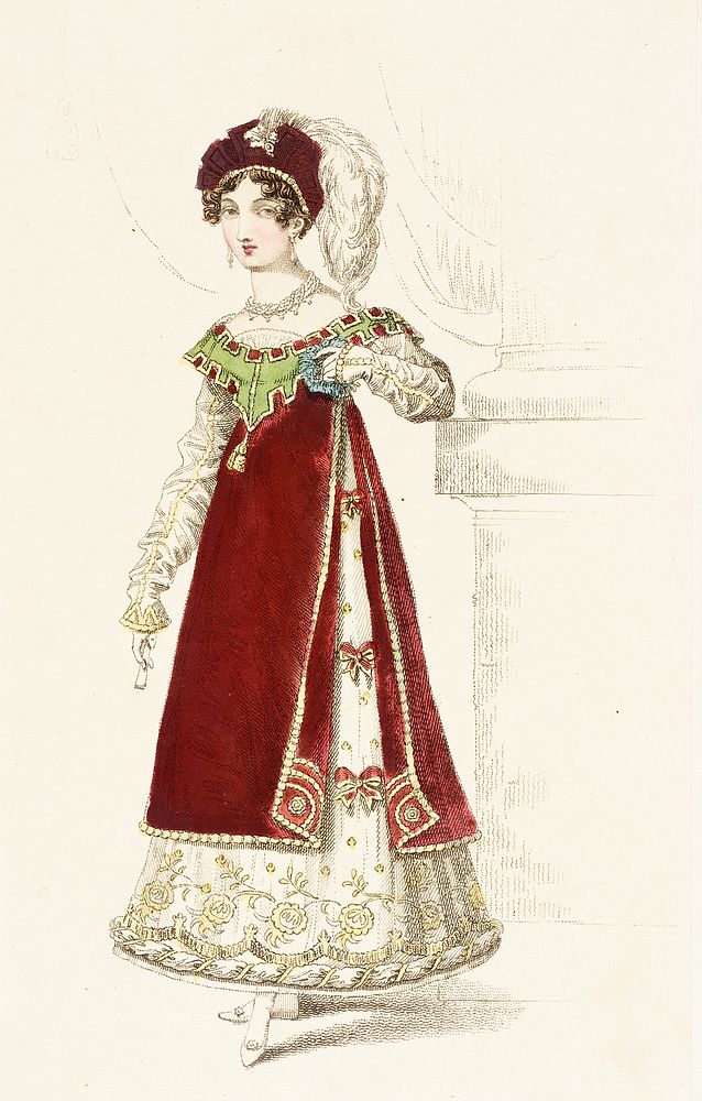 Fashion Plate, 'Danish Fancy Dress Worn at the Prince Regents Fête' for 'La Belle Assemblée' by John Bell