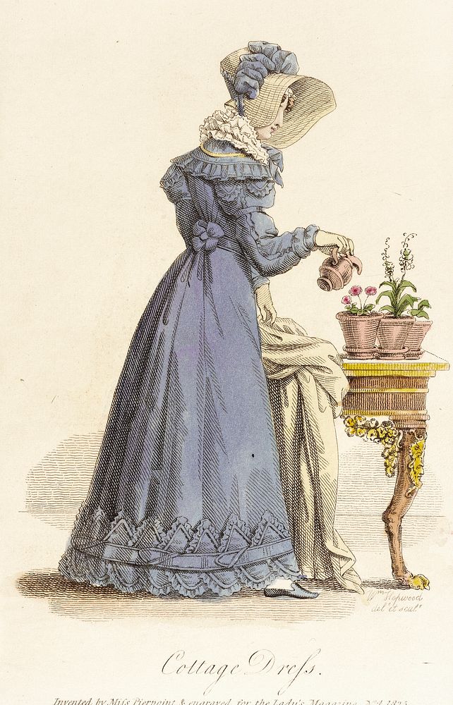 Fashion Plate, 'Cottage Dress' for 'Lady's Magazine'