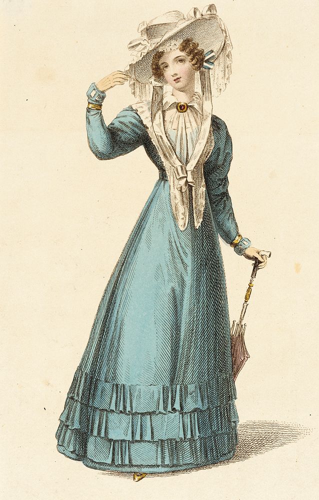 Fashion Plate, 'Promenade Dress' for 'The Repository of Arts' by Rudolph Ackermann
