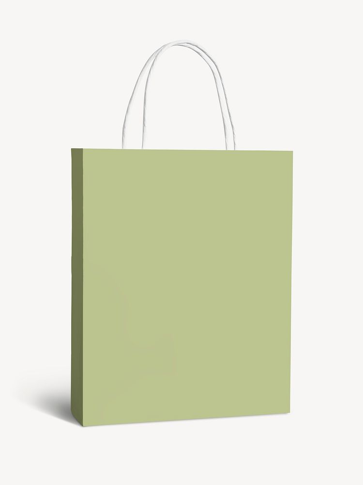 Green shopping bag mockup psd