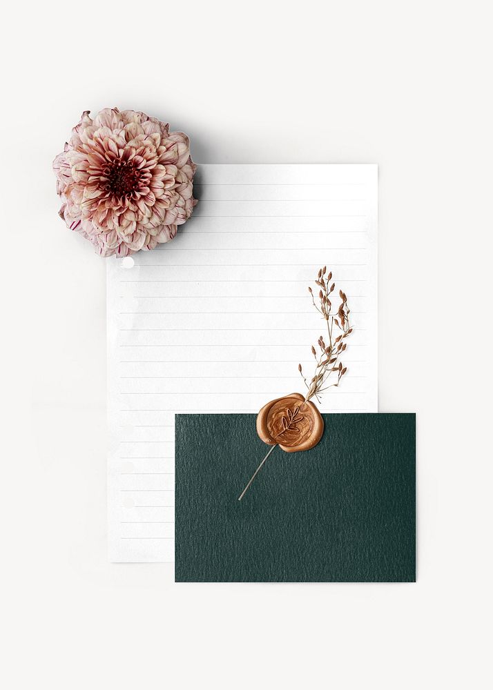 Blank letter, green envelope