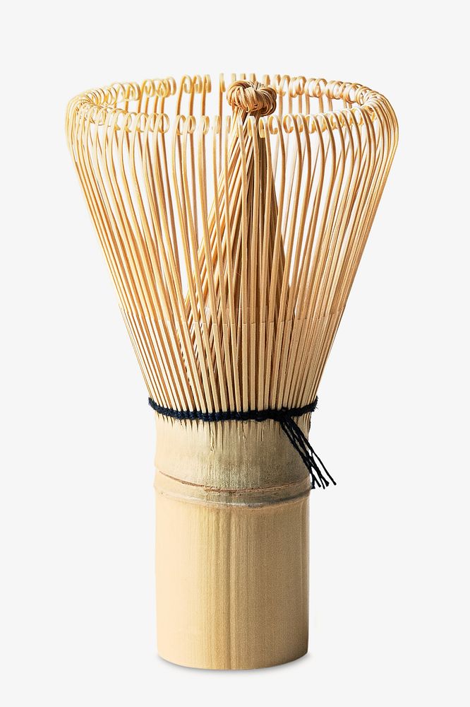 Japanese bamboo brush for making matcha tea isolated image