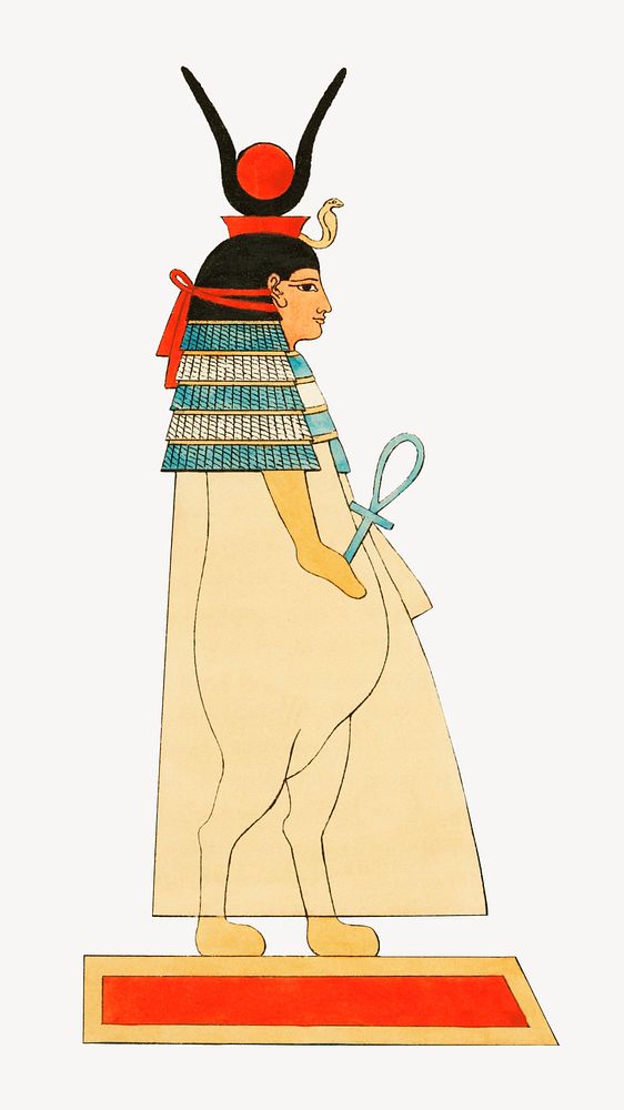 Egypt goddess vintage illustration, collage element psd