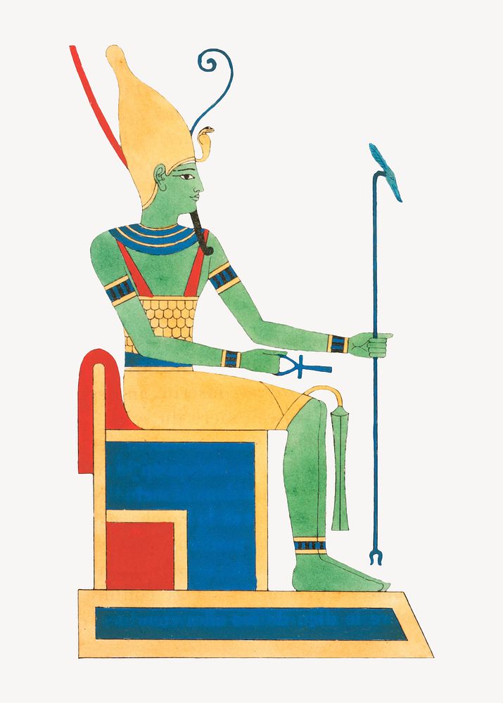 Egyptian god Atum vintage illustration psd. Remixed by rawpixel. 
