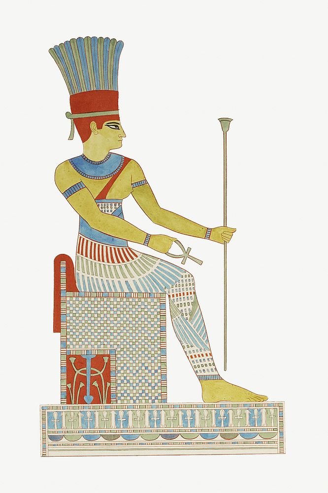 Egyptian god vintage illustration psd. Remixed by rawpixel. 