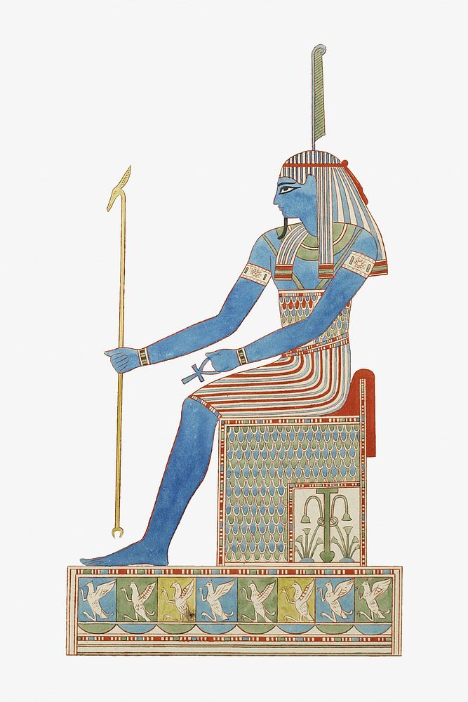 Egyptian god  vintage illustration. Remixed by rawpixel. 
