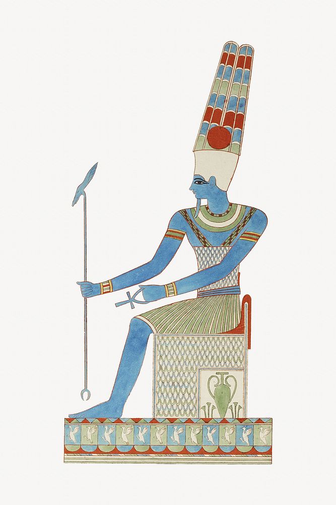 Egyptian god  vintage illustration. Remixed by rawpixel. 