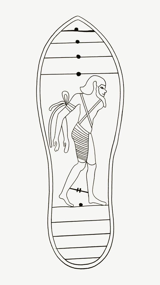 Egypt mummies vintage illustration, collage element psd