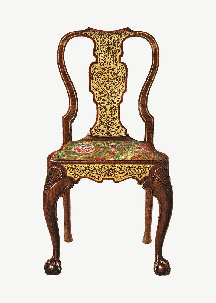 Vintage chair furniture illustration psd