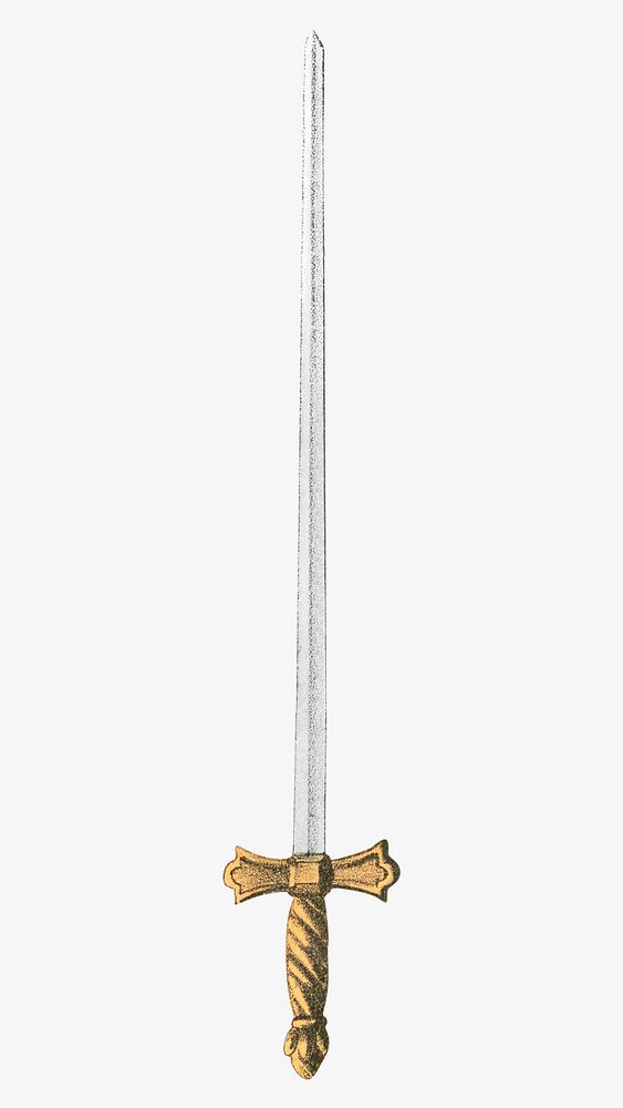 Vintage sword, weapon illustration illustration. Remixed by rawpixel.