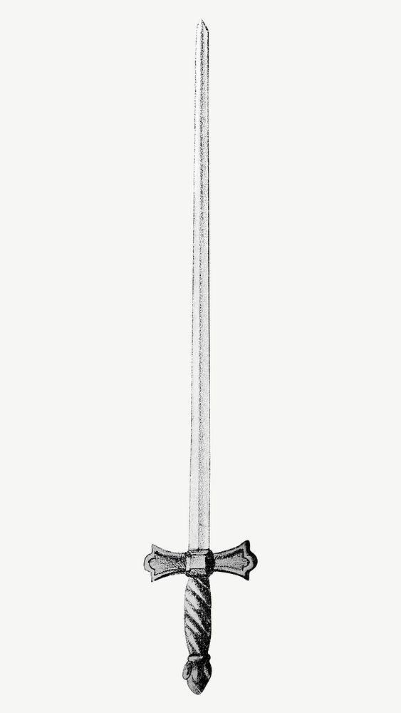 Vintage sword, weapon illustration psd. Remixed by rawpixel.