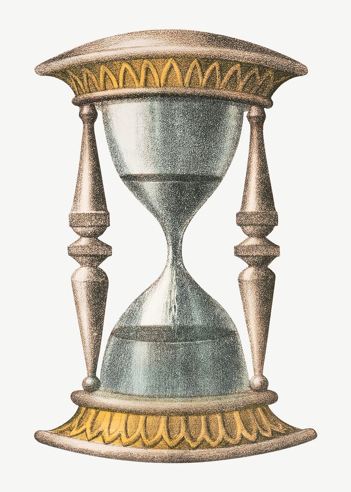 Hourglass, vintage decoration illustration psd. Remixed by rawpixel.