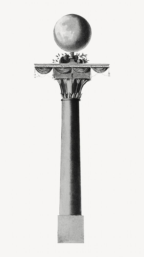 Vintage pole, architecture illustration. Remixed by rawpixel.