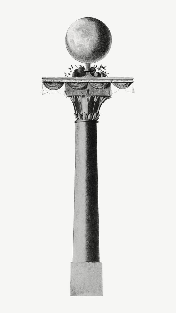 Vintage pole, architecture illustration psd. Remixed by rawpixel.