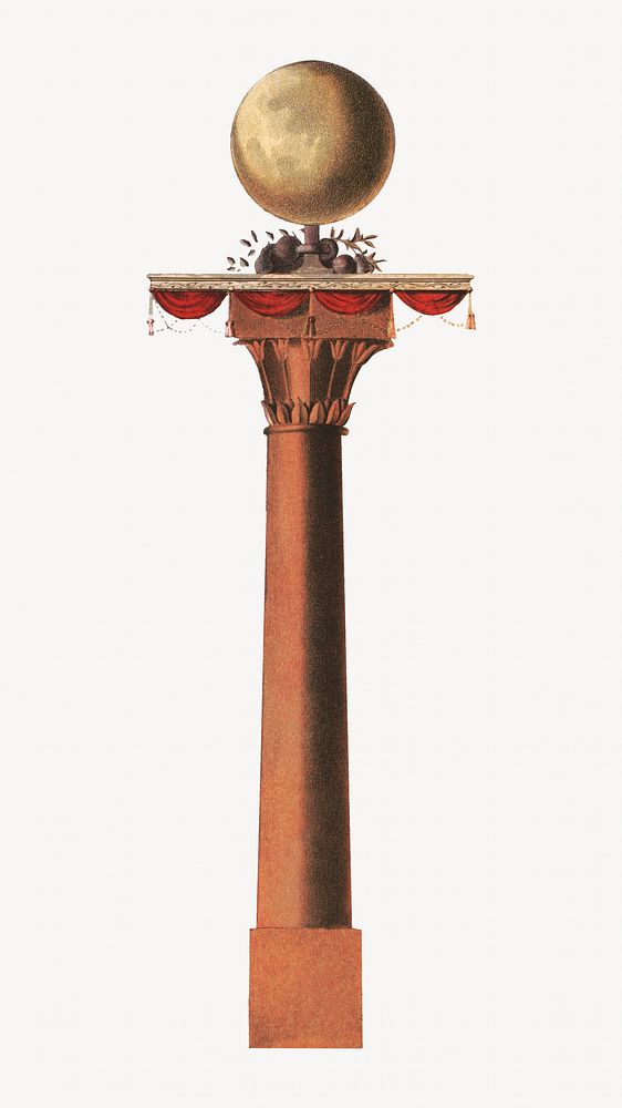 Vintage pole, architecture illustration. Remixed by rawpixel.