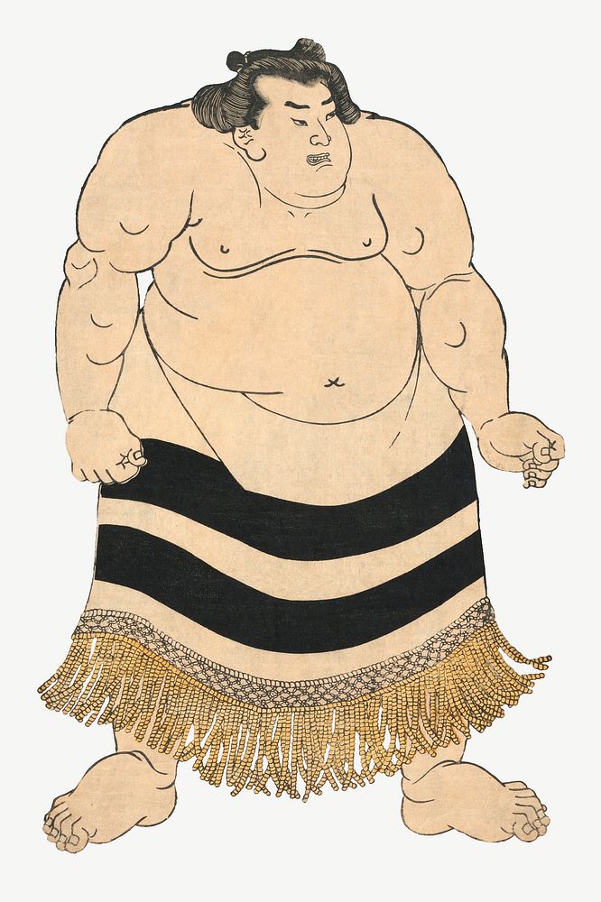 The Sumo Wrestler, Koyanagi Tsunekichi, illustration by Utagawa Kunisada psd. Remixed by rawpixel.