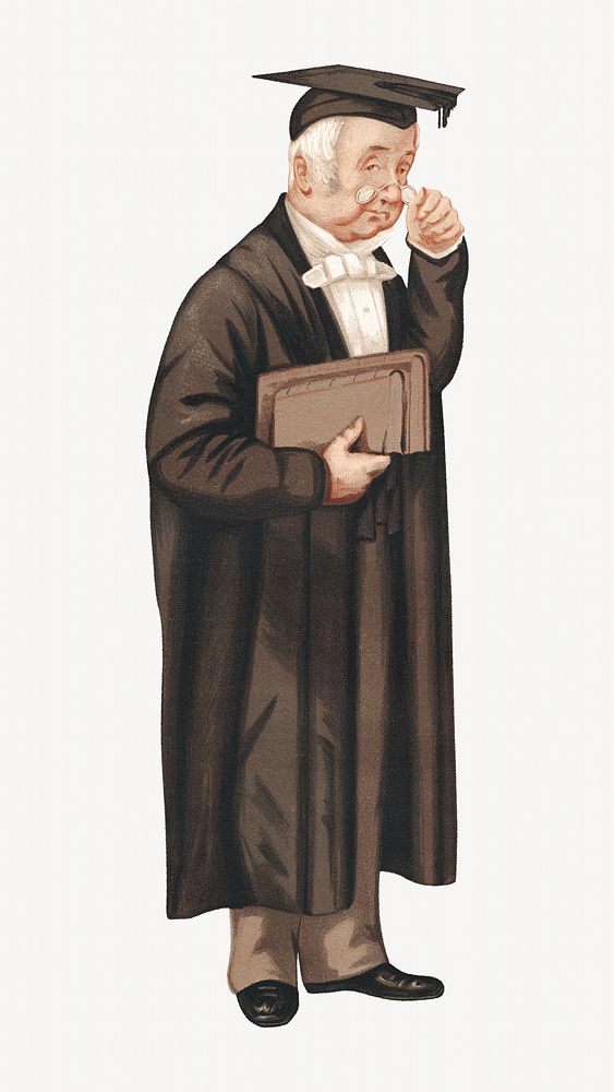 Clergy. 'Greek'. Rev. Benjamin Jowett. illustration by Leslie Matthew 'Spy' Ward. Remixed by rawpixel.