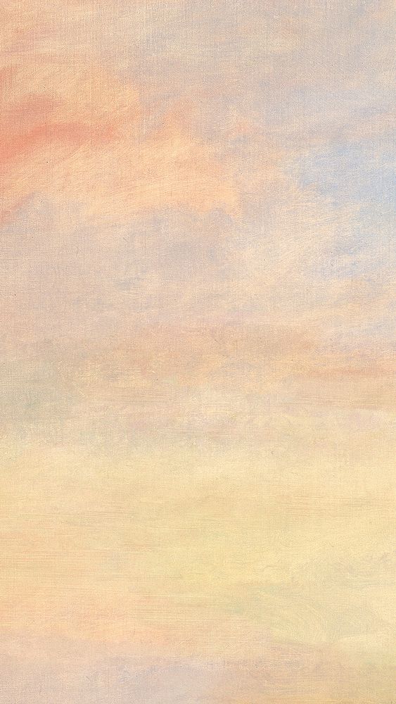 Sunset sky mobile wallpaper. Remixed from George Catlin artwork, by rawpixel.