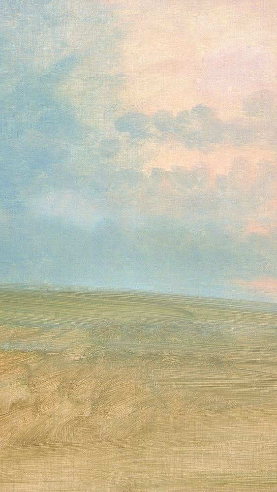 Pastel hill mobile wallpaper. Remixed from George Catlin artwork, by rawpixel.