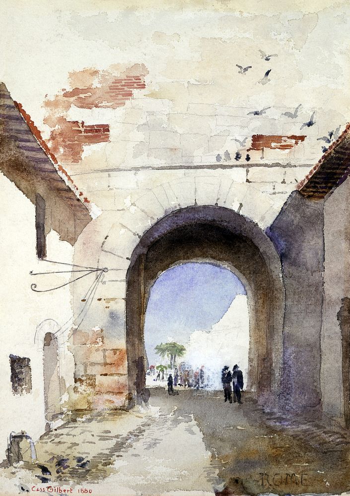 Porta San Paulo, Rome by Cass Gilbert. Digitally enhanced by rawpixel.