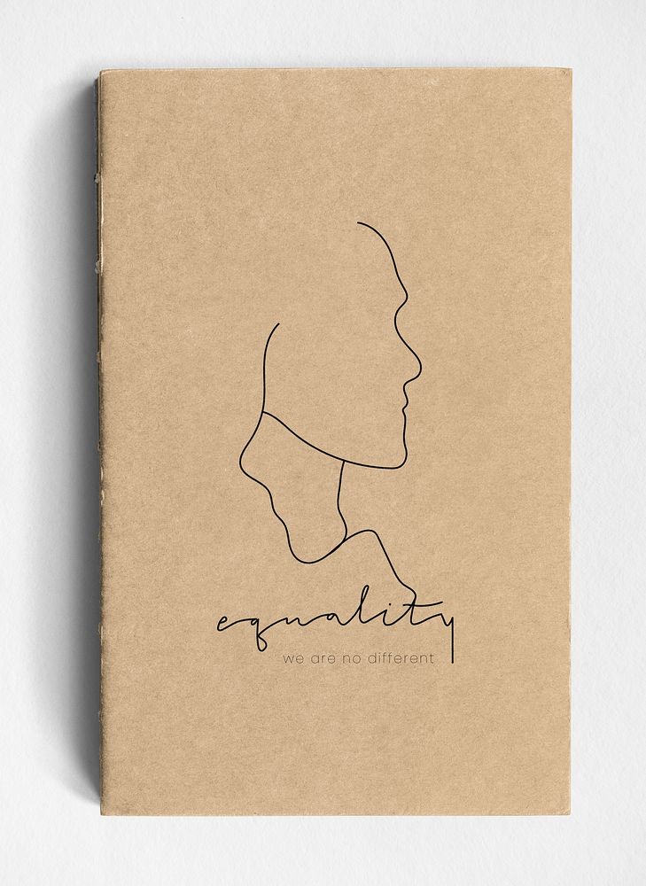 Blank brown equality notebook mockup