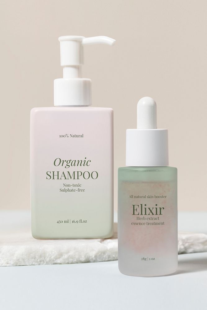 Skincare bottles mockup psd, business branding, beauty product packaging design