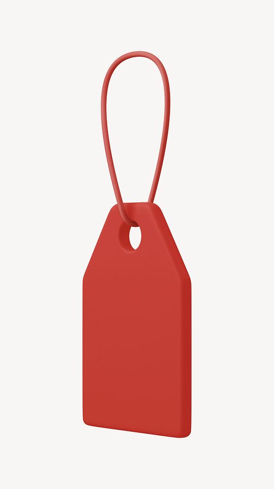 3D red clothing tag, product label design