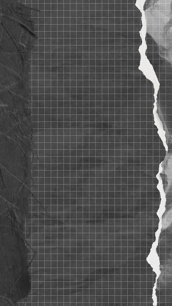 Black grid mobile wallpaper, ripped paper border design