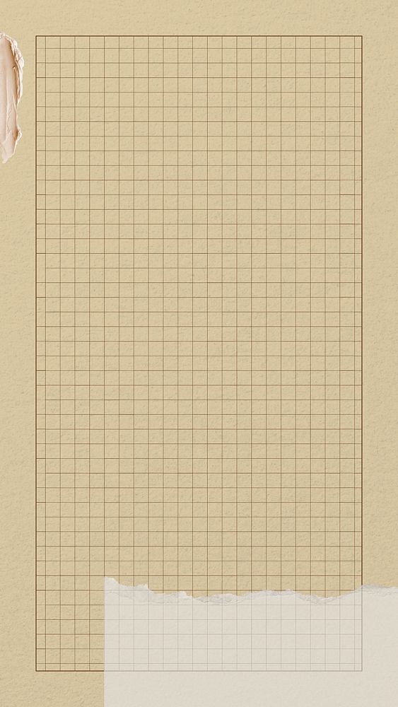 Grid beige mobile wallpaper, ripped paper collage element