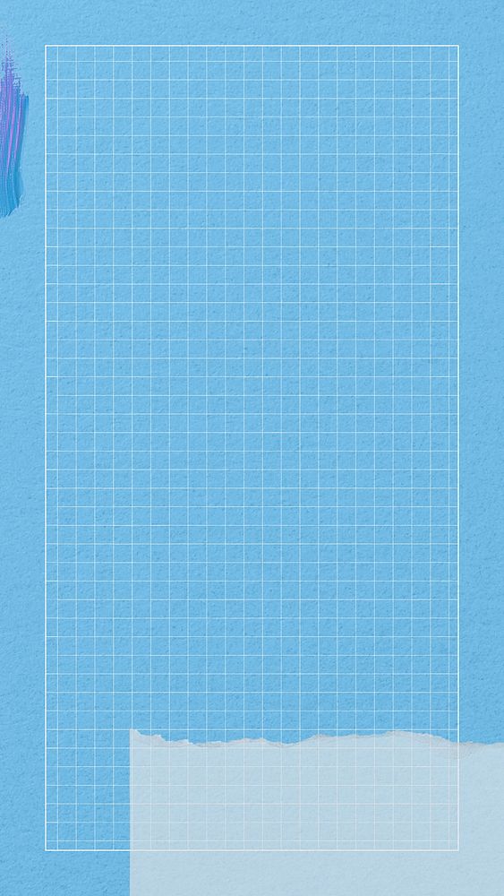 Grid blue mobile wallpaper, ripped paper collage element