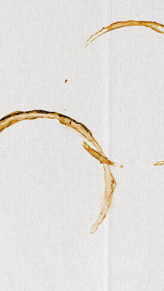 Coffee cup stain iPhone wallpaper, white paper background