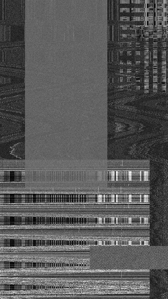 Black VHS glitch iPhone wallpaper, distortion effect background
