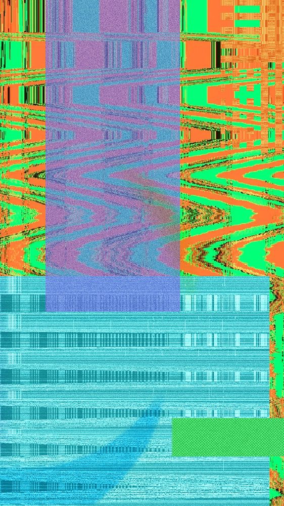 VHS glitch iPhone wallpaper, distortion effect background