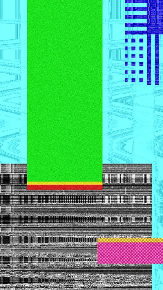 VHS glitch iPhone wallpaper, distortion effect background