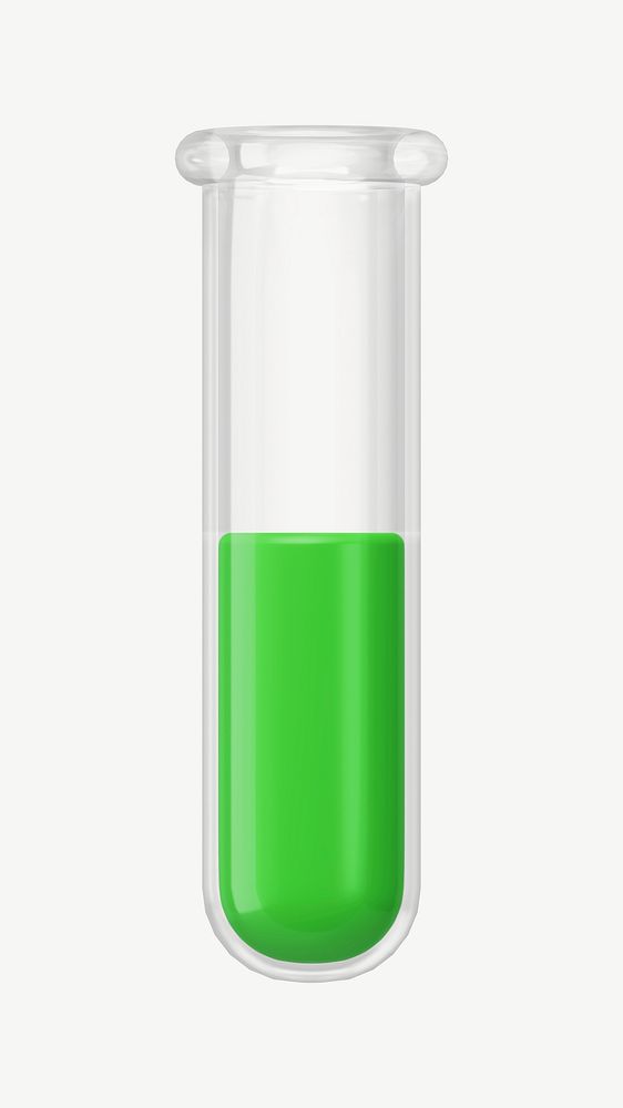 3D science test tube, collage element psd