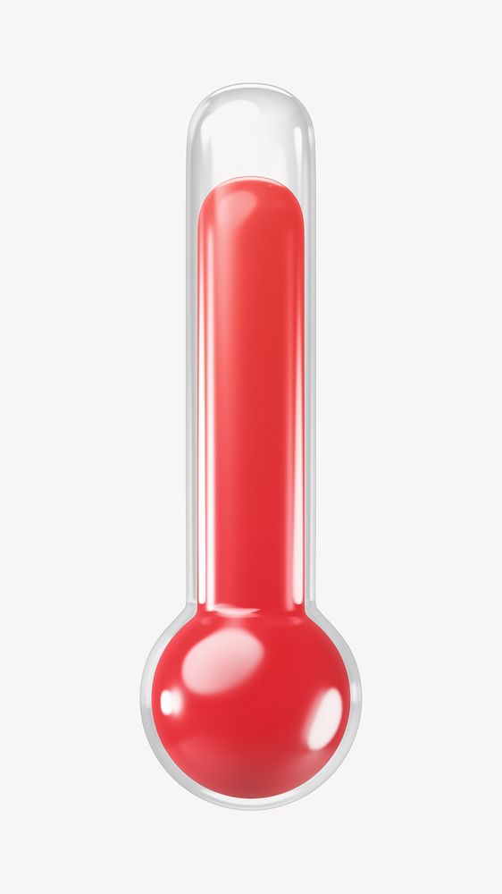 3D red thermometer, element illustration