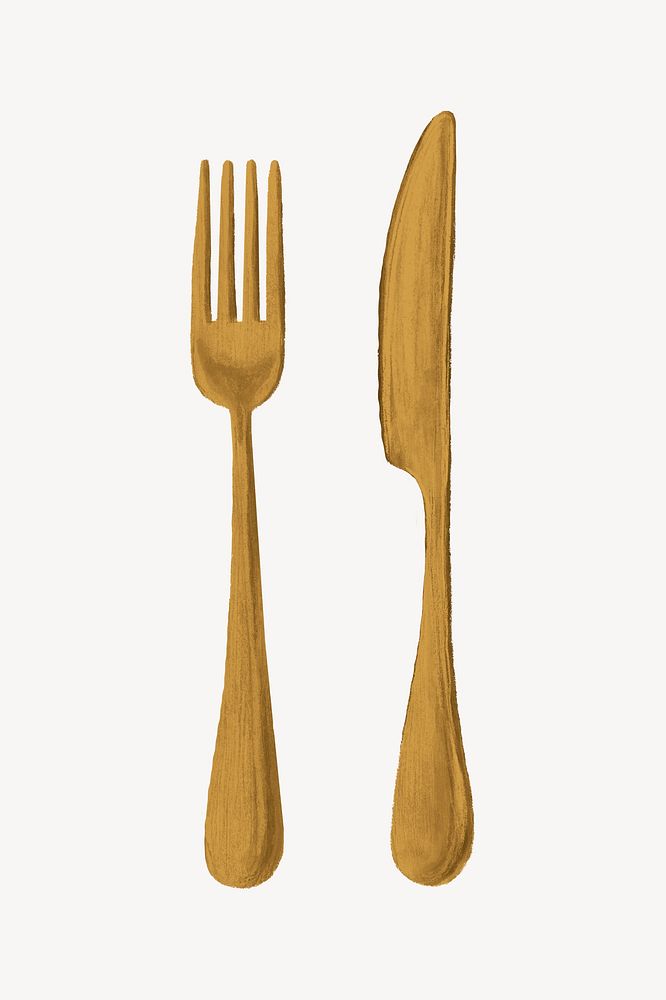 Fork & knife cutlery, kitchenware illustration
