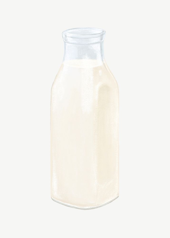 Milk jar, dairy beverage collage element psd