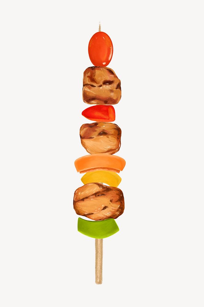 BBQ stick, food illustration