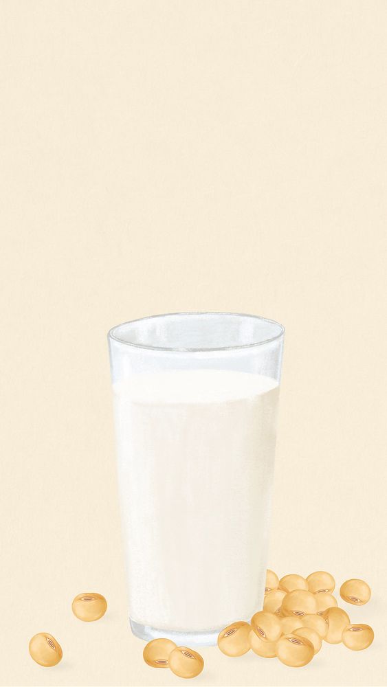 Healthy soy milk iPhone wallpaper, beige background