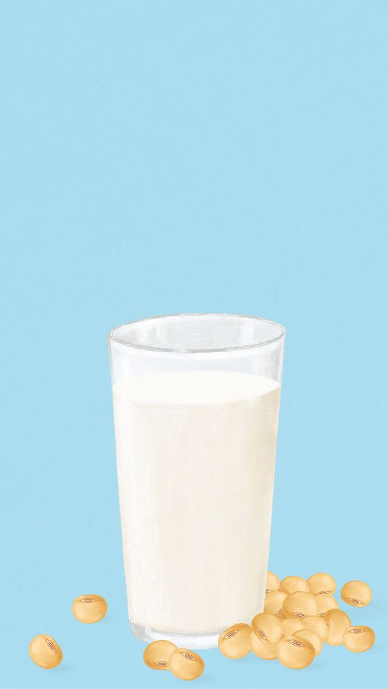 Healthy soy milk iPhone wallpaper, beige background