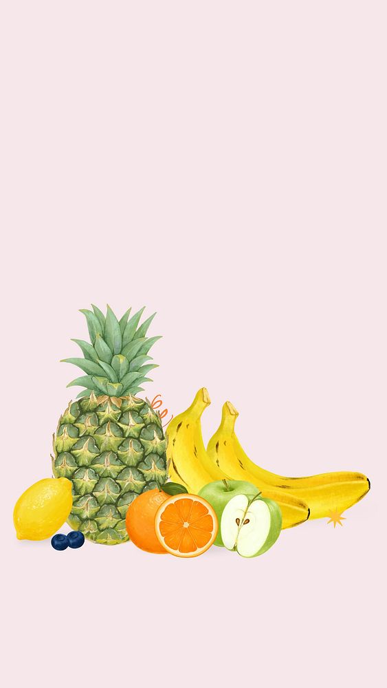 Healthy fruit mobile wallpaper, pink food background
