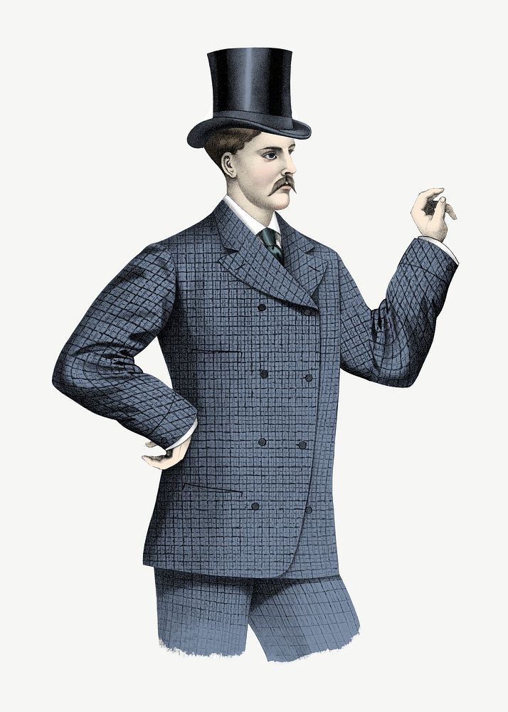 Victorian businessman with top hat psd. Remixed by rawpixel.