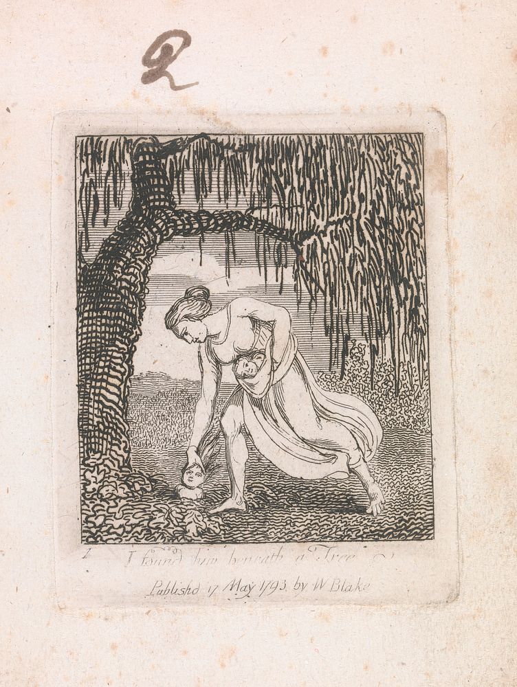 For Children. The Gates of Paradise, Plate 3, "I found him beneath a Tree" by William Blake by William Blake