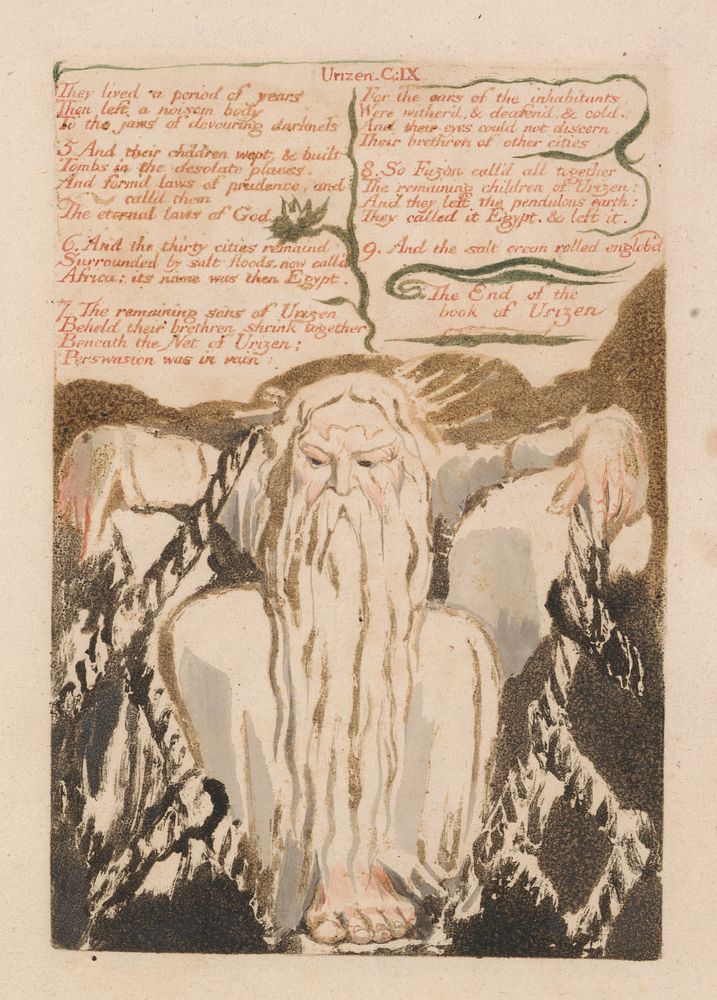 The First Book of Urizen, Plate 27, "They Lived a Period of Years . . . ." (Bentley 28) by William Blake by William Blake