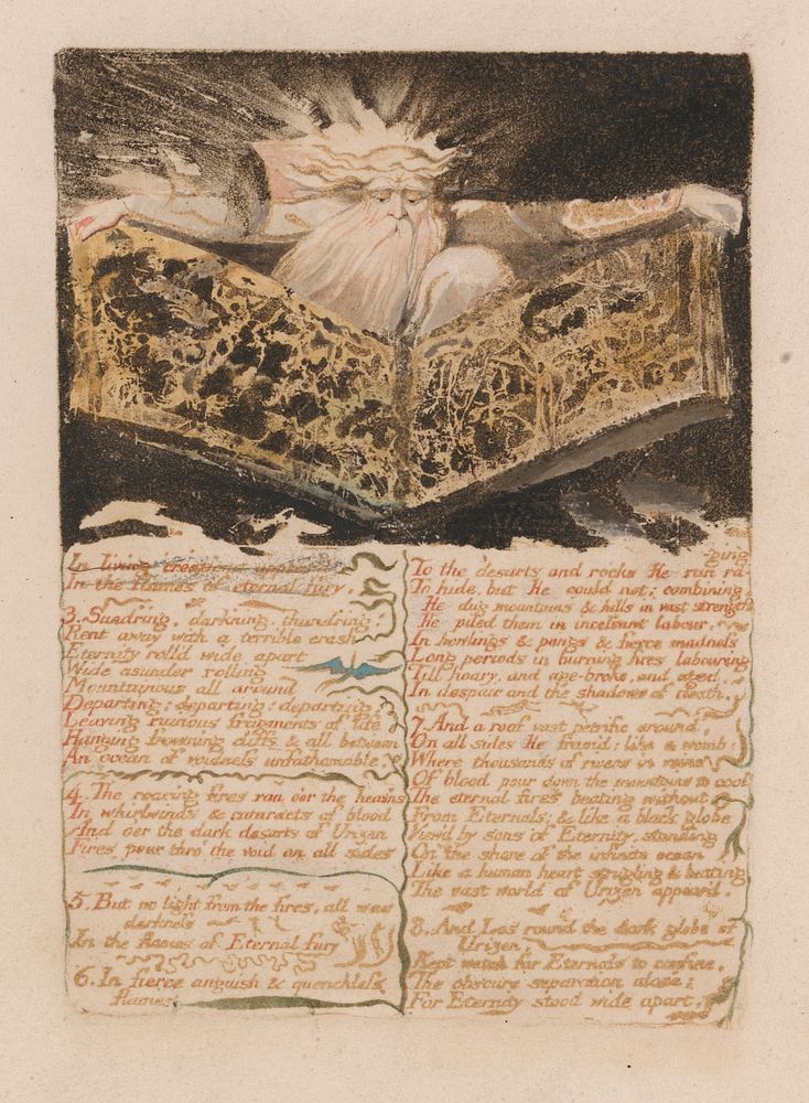The First Book of Urizen, Plate 8, "In Living Creations Appear'd...." (Bentley 5) by William Blake by William Blake