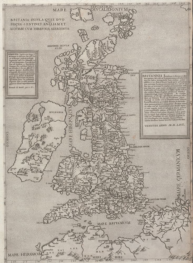 Britannia insula quae duo regna continet Angliam et Scotiam cum Hibernia adiacente.