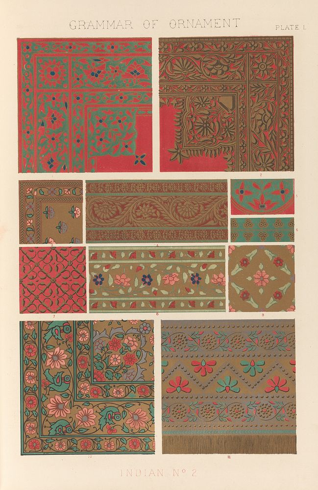 The grammar of ornament by Owen Jones. Illustrated by examples from various styles of ornament. One hundred folio plates…