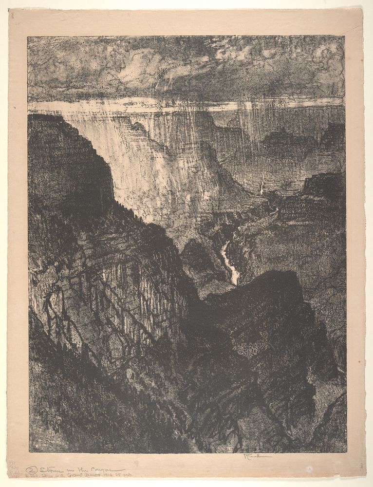 Storm in the canyon  Jo. Pennell. (1912) in high resolution by Joseph Pennell.