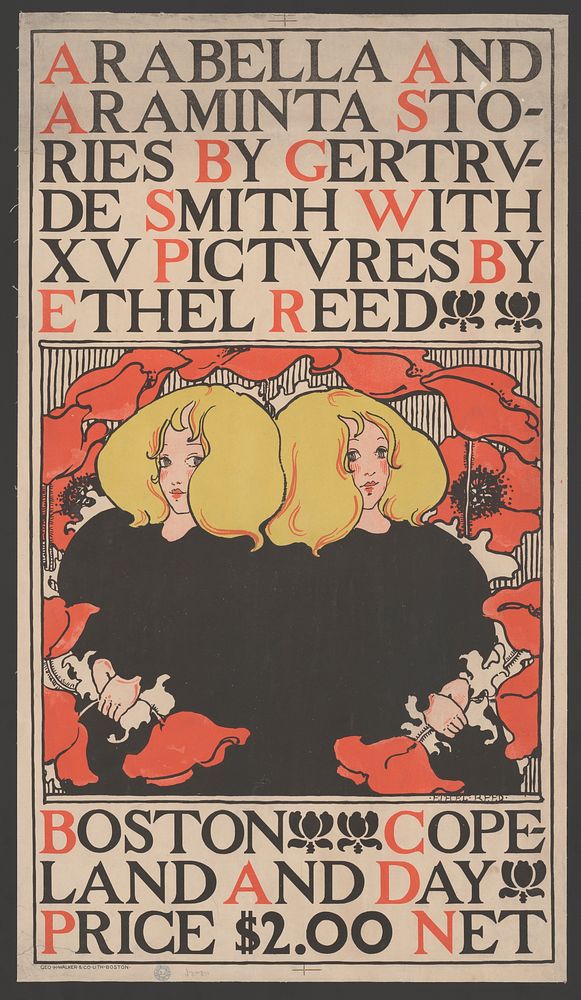 Twin blonde girls (1895) print in high resolution by Ethel Reed. 